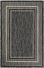 Black 2' x 3' 1 Outdoor Border Rectangle Area Rug Weather Resistant for Patio, Deck, Terrace, Balcony, Porch 100% Polypropylene Classic Bordered Carpet for Sale at Rug Engine