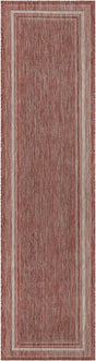 Rust Red 3' x 10' Outdoor Border Runner Rug