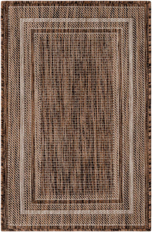 Brown 2' x 3' 1 Outdoor Border Rectangle Rug