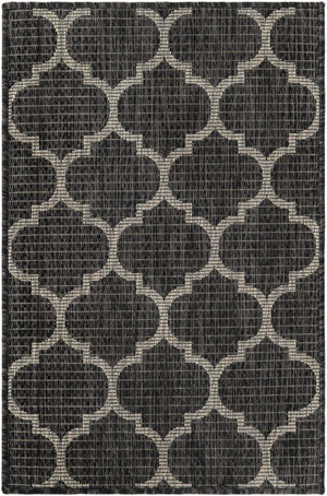 Black 2' x 3' 1 Outdoor Trellis Rectangle Area Rug Weather Resistant for Patio, Deck, Terrace, Balcony, Porch Geometric Design Water Safe Outside Carpet for Sale at Rug Engine
