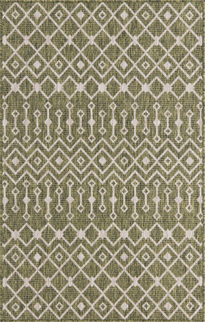 Green 2' x 3' 1 Outdoor Trellis Rectangle Area Rug Weather Resistant for Patio, Deck, Terrace, Balcony, Porch Geometric Design Water Safe Outside Carpet for Sale at Rug Engine
