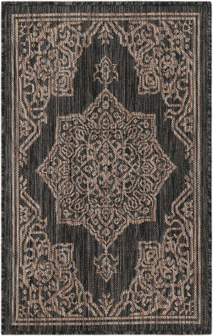 Charcoal Gray 2' x 3' 1 Outdoor Traditional Rectangle Area Rug Weather Resistant for Patio, Deck, Terrace, Balcony, Porch Classical Design Outside Carpet for Sale at Rug Engine