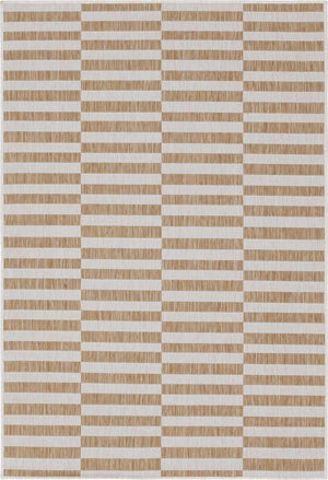 Taupe 2' x 3' 1 Outdoor Striped Rectangle Rug