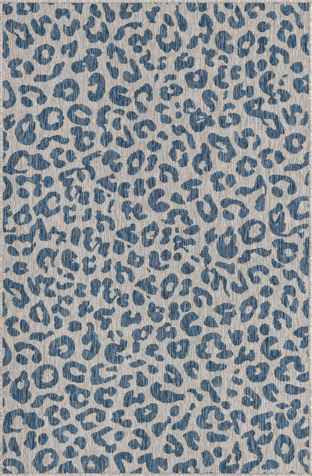 Blue 2' x 3' 1 Outdoor Safari Rectangle Area Rug Weather Resistant for Patio, Deck, Terrace, Balcony, Porch Animal Print Wildlife Nature Carpet for Sale at Rug Engine