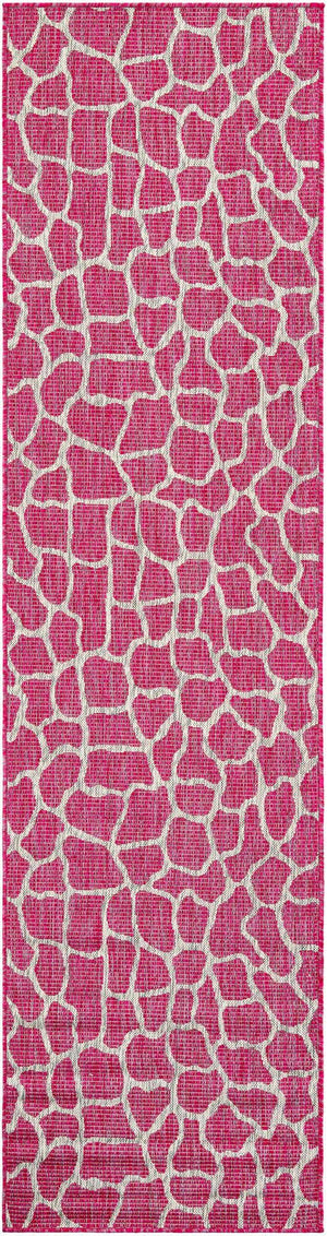 Magenta 2' 7 x 10' Outdoor Safari Runner Area Rug Weather Resistant for Patio, Deck, Terrace, Balcony, Porch Animal Print Wildlife Nature Carpet for Sale at Rug Engine
