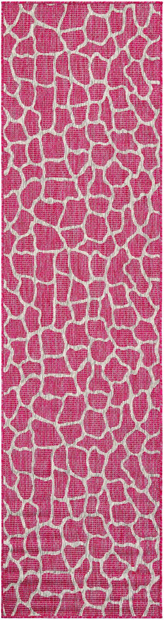 Magenta 2' 7 x 10' Outdoor Safari Runner Area Rug Weather Resistant for Patio, Deck, Terrace, Balcony, Porch Animal Print Wildlife Nature Carpet for Sale at Rug Engine