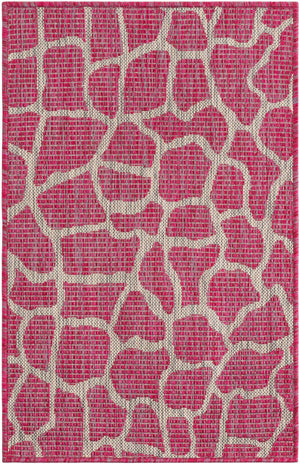 Magenta 2' x 3' 1 Outdoor Safari Rectangle Area Rug Weather Resistant for Patio, Deck, Terrace, Balcony, Porch Animal Print Wildlife Nature Carpet for Sale at Rug Engine