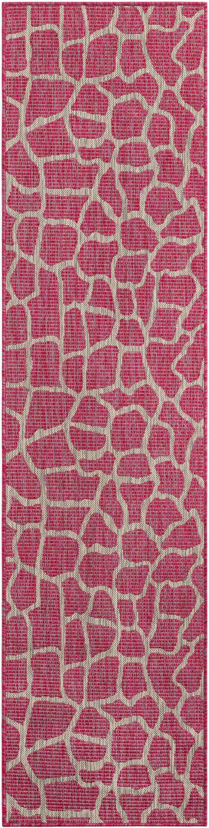 Magenta 2' x 8' Outdoor Safari Runner Area Rug Weather Resistant for Patio, Deck, Terrace, Balcony, Porch Animal Print Wildlife Nature Carpet for Sale at Rug Engine