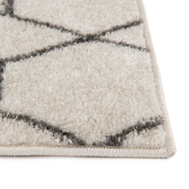 Ivory 2' x 8' 8 Trellis Frieze Runner Area Rug Geometric Modern Unique Stain Resistant Easy Clean Carpet for Living, Dining, Bedrooms, Office for Sale at Rug Engine