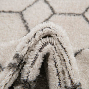 Ivory 2' x 8' 8 Trellis Frieze Runner Area Rug Geometric Modern Unique Stain Resistant Easy Clean Carpet for Living, Dining, Bedrooms, Office for Sale at Rug Engine