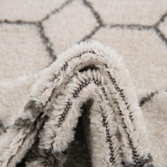 Ivory 2' x 8' 8 Trellis Frieze Runner Area Rug Geometric Modern Unique Stain Resistant Easy Clean Carpet for Living, Dining, Bedrooms, Office for Sale at Rug Engine