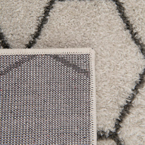 Ivory 2' x 6' Trellis Frieze Runner Area Rug Geometric Modern Unique Stain Resistant Easy Clean Carpet for Living, Dining, Bedrooms, Office for Sale at Rug Engine