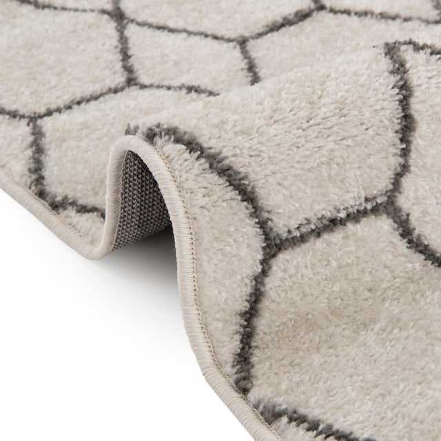 Ivory 2' x 8' 8 Trellis Frieze Runner Area Rug Geometric Modern Unique Stain Resistant Easy Clean Carpet for Living, Dining, Bedrooms, Office for Sale at Rug Engine