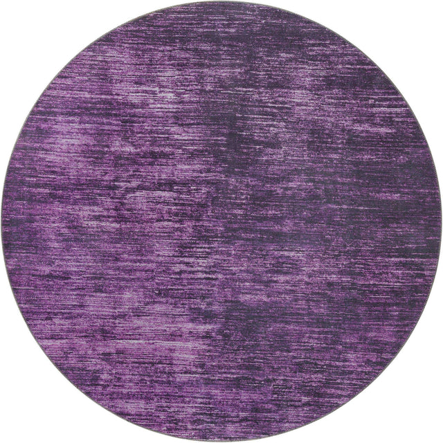 Purple 7' 10 x 7' 10 Asha Round Area Rug 100% Chenille Cotton Easy Clean Indoor Living Dining Bedroom Office Carpet for Sale at Rug Engine