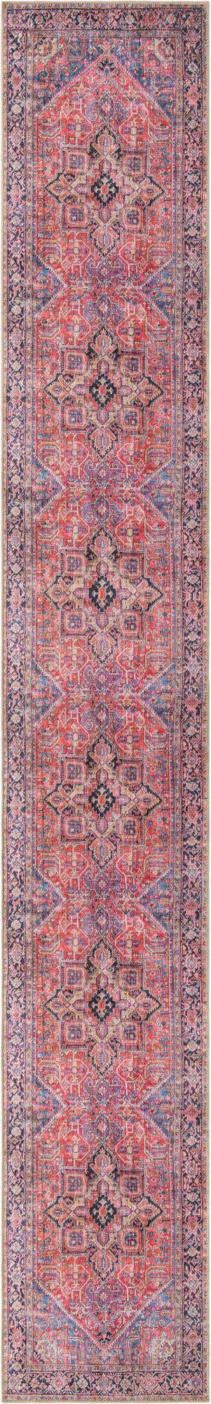 Washable Red 2' 6 x 16' 5 Timeless Runner Area Rug Easy to Clean Stain Resistant & Durable Traditional Classic Vintage Design Carpet for Sale at Rug Engine