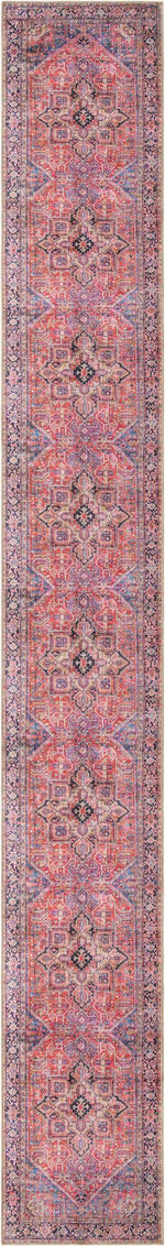 Washable Red 2' 6 x 19' 8 Timeless Runner Area Rug Easy to Clean Stain Resistant & Durable Traditional Classic Vintage Design Carpet for Sale at Rug Engine