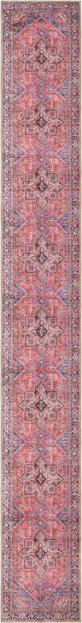 Washable Red 2' 6 x 19' 8 Timeless Runner Area Rug Easy to Clean Stain Resistant & Durable Traditional Classic Vintage Design Carpet for Sale at Rug Engine
