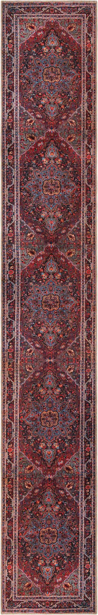 Washable Burgundy 2' 6 x 16' 5 Timeless Runner Area Rug Easy to Clean Stain Resistant & Durable Traditional Classic Vintage Design Carpet for Sale at Rug Engine