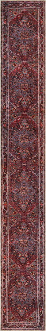 Washable Burgundy 2' 6 x 19' 8 Timeless Runner Area Rug Easy to Clean Stain Resistant & Durable Traditional Classic Vintage Design Carpet for Sale at Rug Engine