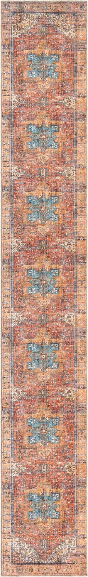 Washable Rust Red 2' 6 x 16' 5 Timeless Runner Area Rug Easy to Clean Stain Resistant & Durable Traditional Classic Vintage Design Carpet for Sale at Rug Engine