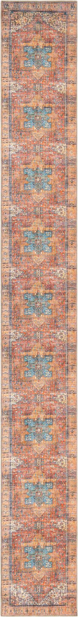 Washable Rust Red 2' 6 x 19' 8 Timeless Runner Area Rug Easy to Clean Stain Resistant & Durable Traditional Classic Vintage Design Carpet for Sale at Rug Engine