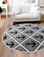 Gray 3' 3 x 3' 3 Metro Round Area Rug 100% Polypropylene Abstract Modern Easy Clean Carpet for Living Room, Dining, Bedrooms for Sale at Rug Engine