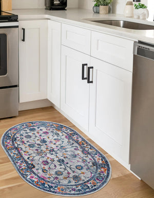 Ivory 3' 7 x 5' 3 Budapest Oval Area Rug 70% Polypropylene & 30% Polyester With Cotton Backing Traditional Classical Room Carpet for Sale at Rug Engine