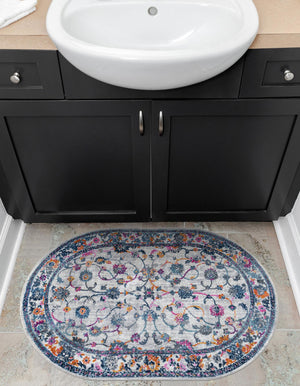 Ivory 3' 7 x 5' 3 Budapest Oval Area Rug 70% Polypropylene & 30% Polyester With Cotton Backing Traditional Classical Room Carpet for Sale at Rug Engine