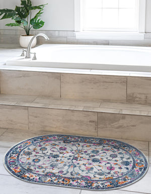 Ivory 3' 7 x 5' 3 Budapest Oval Area Rug 70% Polypropylene & 30% Polyester With Cotton Backing Traditional Classical Room Carpet for Sale at Rug Engine