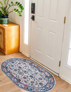 Ivory 3' 7 x 5' 3 Budapest Oval Area Rug 70% Polypropylene & 30% Polyester With Cotton Backing Traditional Classical Room Carpet for Sale at Rug Engine