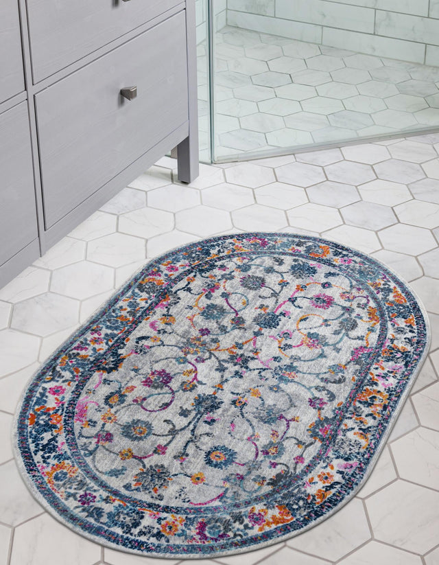 Ivory 3' 7 x 5' 3 Budapest Oval Area Rug 70% Polypropylene & 30% Polyester With Cotton Backing Traditional Classical Room Carpet for Sale at Rug Engine