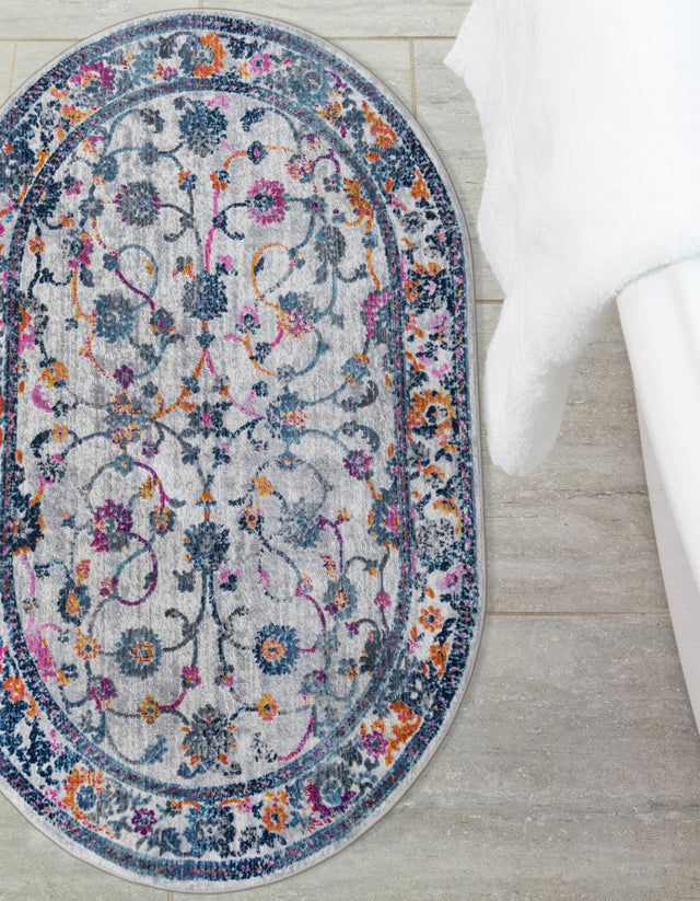 Ivory 3' 7 x 5' 3 Budapest Oval Area Rug 70% Polypropylene & 30% Polyester With Cotton Backing Traditional Classical Room Carpet for Sale at Rug Engine