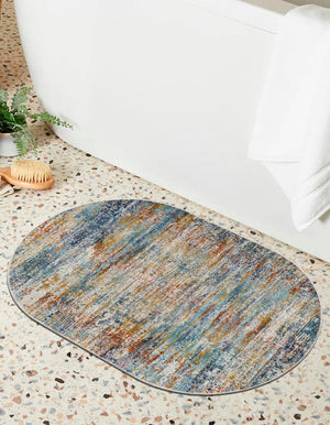 Multicolor 3' 7 x 5' 3 Malibu Oval Area Rug 70% Polypropylene & 30% Polyester Colorful Modern Carpet for Living, Dining, Office, Bedrooms for Sale at Rug Engine