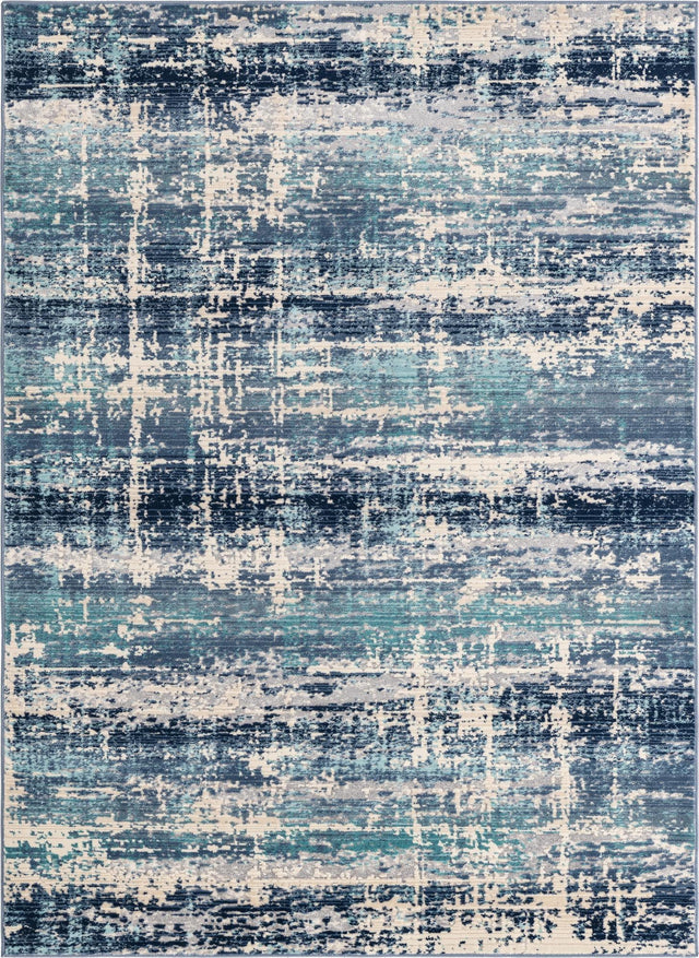 Blue 3' 7 x 5' 3 Malibu Rectangle Area Rug 70% Polypropylene & 30% Polyester Colorful Modern Carpet for Living, Dining, Office, Bedrooms for Sale at Rug Engine