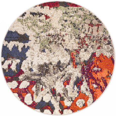 Multicolor 3' 3 x 3' 3 Haerfest Round Area Rug Abstract Super Colorful Modern Vivid Carpet for Unique Interior Design Room Decorating for Sale at Rug Engine