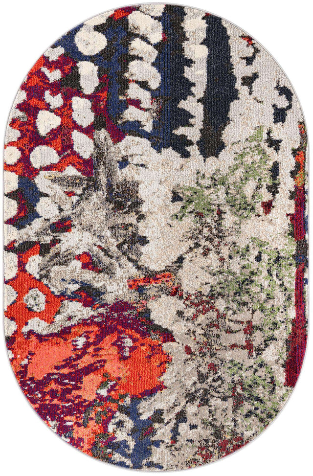 Multicolor 4' 1 x 6' 1 Haerfest Oval Area Rug Abstract Super Colorful Modern Vivid Carpet for Unique Interior Design Room Decorating for Sale at Rug Engine