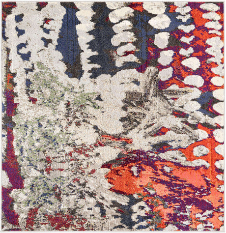 Multicolor 5' 3 x 5' 3 Haerfest Square Area Rug Abstract Super Colorful Modern Vivid Carpet for Unique Interior Design Room Decorating for Sale at Rug Engine