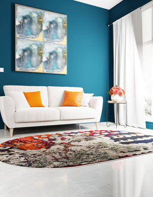 Multicolor 4' 1 x 6' 1 Haerfest Oval Area Rug Abstract Super Colorful Modern Vivid Carpet for Unique Interior Design Room Decorating for Sale at Rug Engine
