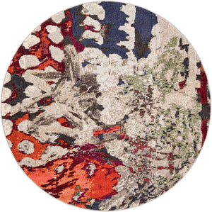 Multicolor 6' 1 x 6' 1 Haerfest Round Area Rug Abstract Super Colorful Modern Vivid Carpet for Unique Interior Design Room Decorating for Sale at Rug Engine