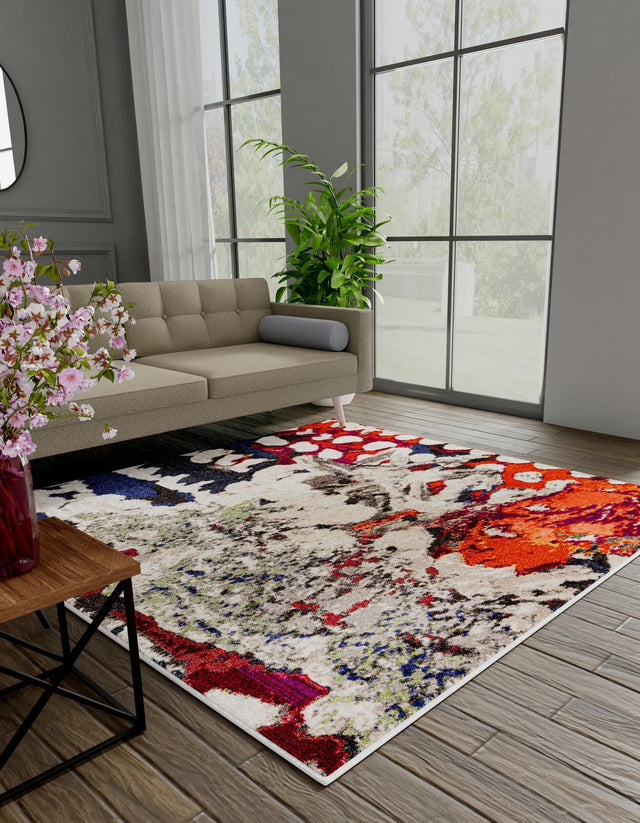Multicolor 5' 3 x 5' 3 Haerfest Square Area Rug Abstract Super Colorful Modern Vivid Carpet for Unique Interior Design Room Decorating for Sale at Rug Engine