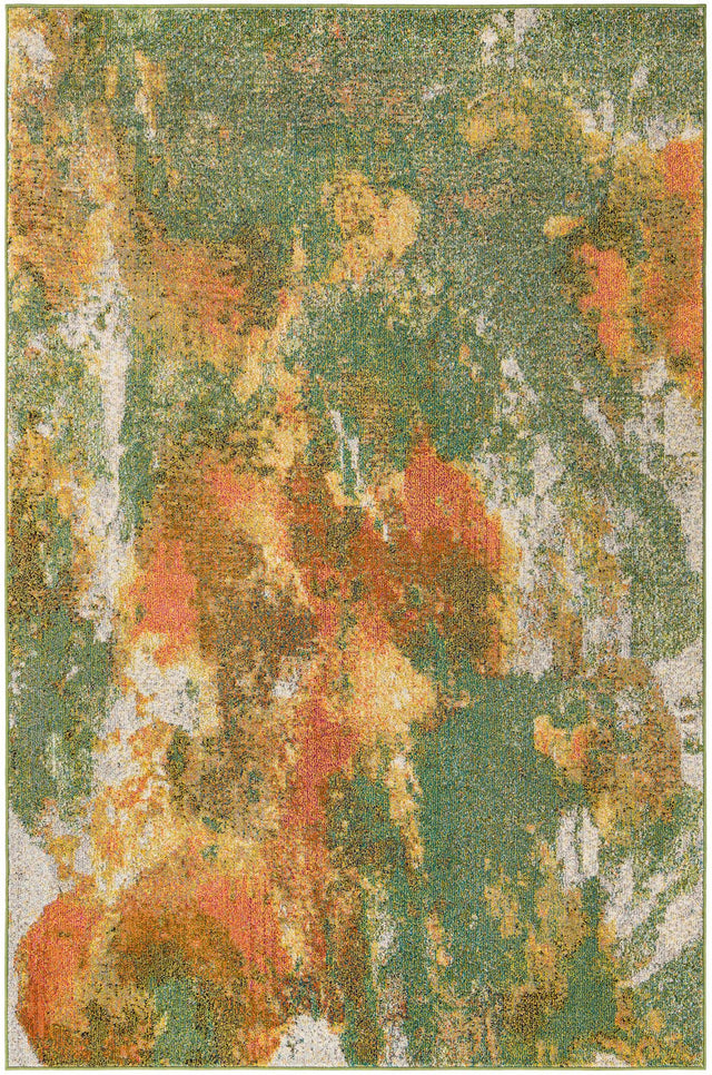 Green 6' 1 x 9' Haerfest Rectangle Area Rug Abstract Super Colorful Modern Vivid Carpet for Unique Interior Design Room Decorating for Sale at Rug Engine