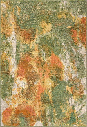 Green 7' 1 x 10' Haerfest Rectangle Area Rug Abstract Super Colorful Modern Vivid Carpet for Unique Interior Design Room Decorating for Sale at Rug Engine