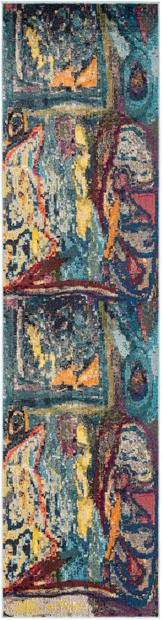 Multicolor 2' 7 x 10' Haerfest Runner Area Rug Abstract Super Colorful Modern Vivid Carpet for Unique Interior Design Room Decorating for Sale at Rug Engine