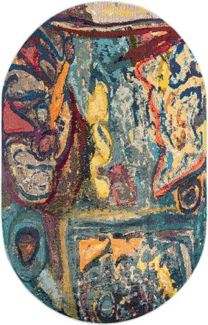 Multicolor 5' 3 x 7' 10 Haerfest Oval Area Rug Abstract Super Colorful Modern Vivid Carpet for Unique Interior Design Room Decorating for Sale at Rug Engine