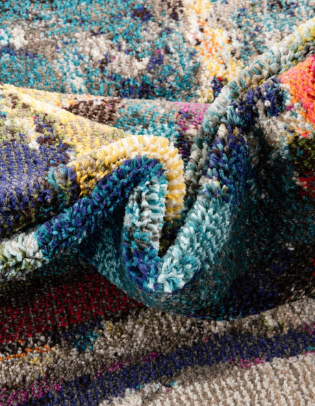 Multicolor 7' 10 x 7' 10 Haerfest Square Area Rug Abstract Super Colorful Modern Vivid Carpet for Unique Interior Design Room Decorating for Sale at Rug Engine