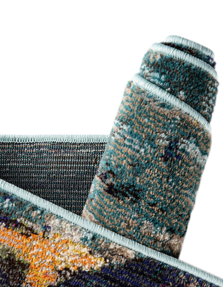 Multicolor 7' 10 x 7' 10 Haerfest Square Area Rug Abstract Super Colorful Modern Vivid Carpet for Unique Interior Design Room Decorating for Sale at Rug Engine