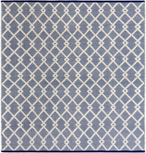 Blueberry 8' x 8' Jill Zarin Dorset Square Area Rug Premium Wool & Cotton Blend All Natural Pile Carpet for Bedrooms, Offices, Living Rooms, Dorms for Sale at Rug Engine