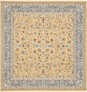 Beige 10' x 10' Narenj Square Area Rug 85% Polypropylene & 15% Polyester Traditional Classic Carpet for Living, Dining, Bedrooms, Office for Sale at Rug Engine