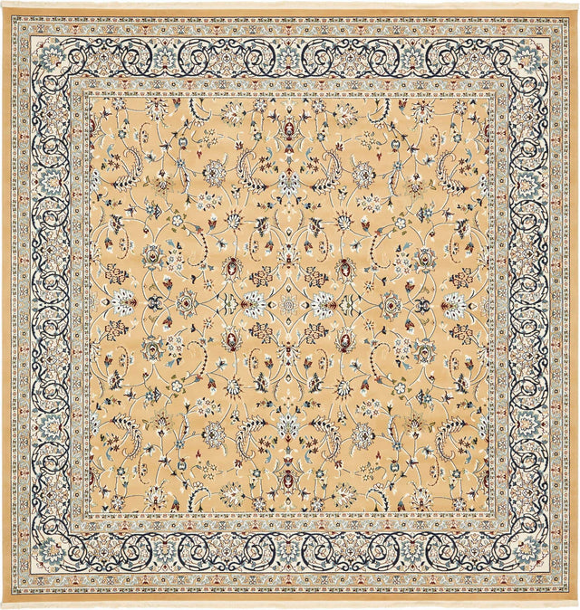 Beige 10' x 10' Narenj Square Area Rug 85% Polypropylene & 15% Polyester Traditional Classic Carpet for Living, Dining, Bedrooms, Office for Sale at Rug Engine