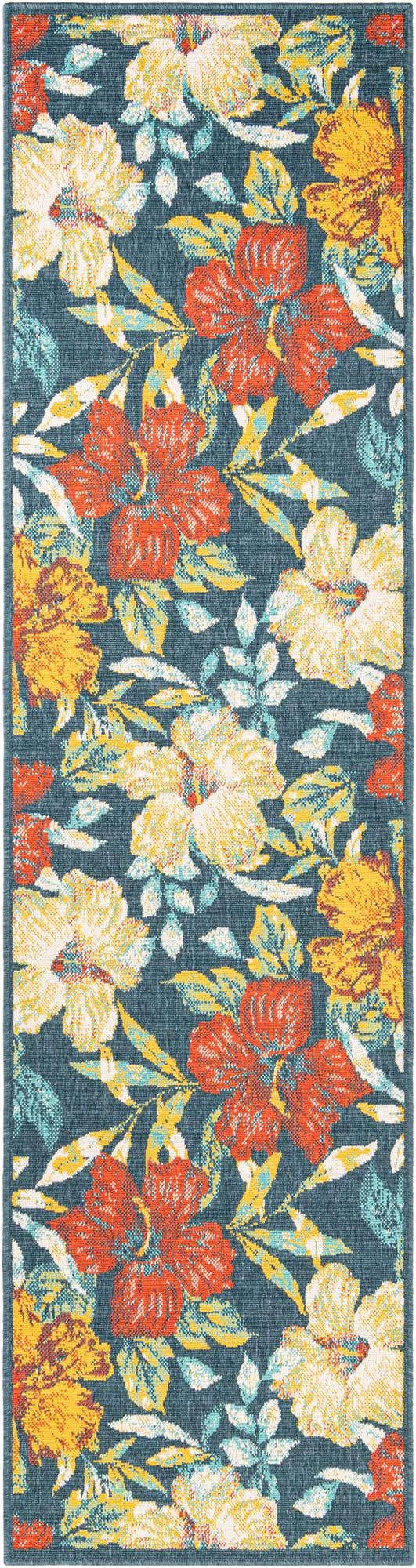 Multicolor 2' 7 x 10' Outdoor Coastal Runner Area Rug Weather Resistant for Patio, Deck, Terrace, Balcony, Porch 100% Polypropylene Coastal Decor Carpet for Sale at Rug Engine